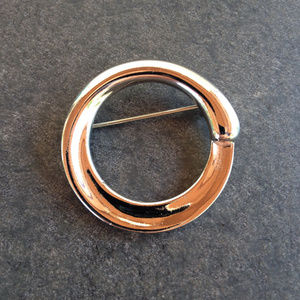 Vintage Modernist Silver Circle Pin by Monet